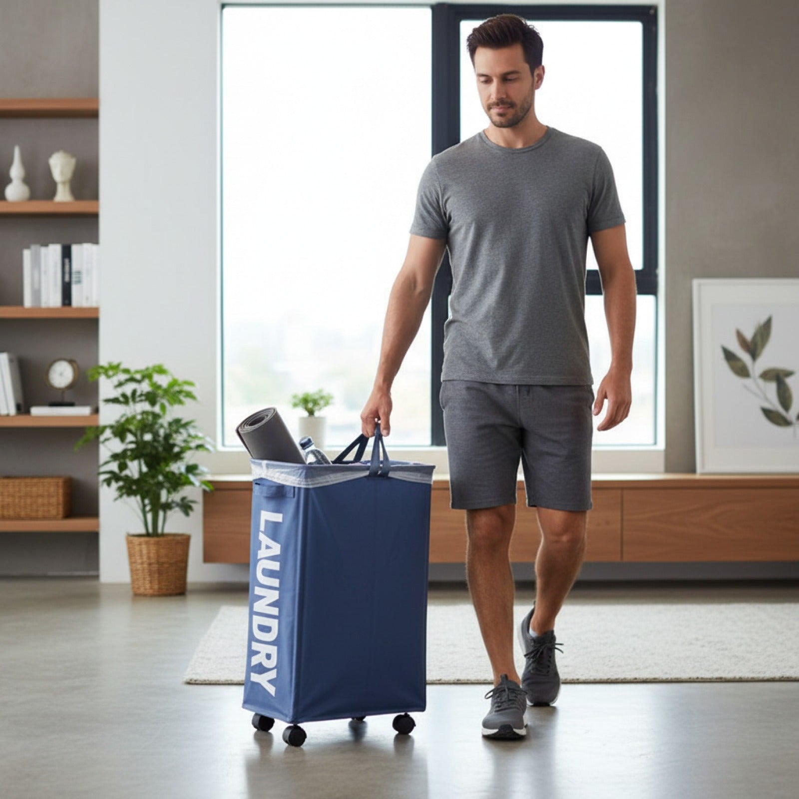 Panier à Linge Pliable et Imperméable avec Roues - Grande Capacité pour Vêtements Sales et Rangement Multifonctionnel