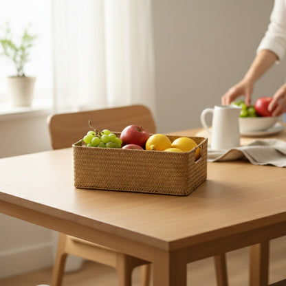 Panier Tissé Naturel en Herbes Marines et Paille - Rangement Cuisine & Déco