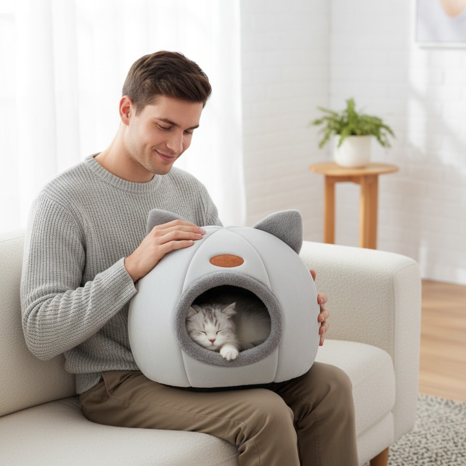 Lit Chauffant pour Chat - Nid Douillet et Confortable pour l'Hiver