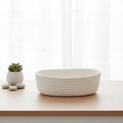 Panier de Rangement en Coton Style Nordique - Organisateur Polyvalent pour Bureau, Cosmétiques et Objets