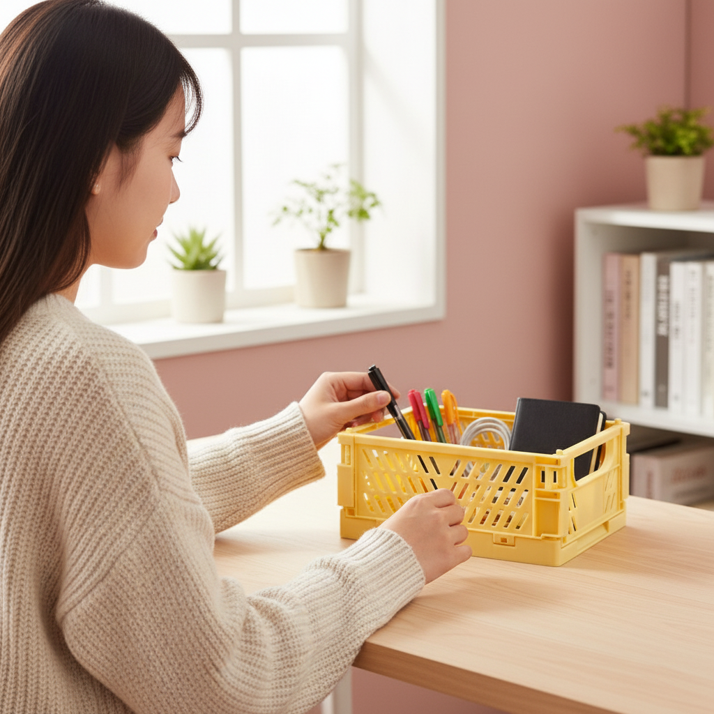 Boîte pliable rangement multifonction