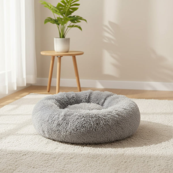 Lit Rond Douillet pour Chat et Petit Chien - Confortable et Lavable