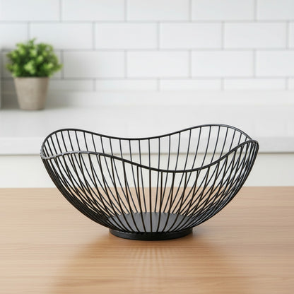 Panier à Fruits Rond en Métal - Bol de Rangement Polyvalent pour Cuisine