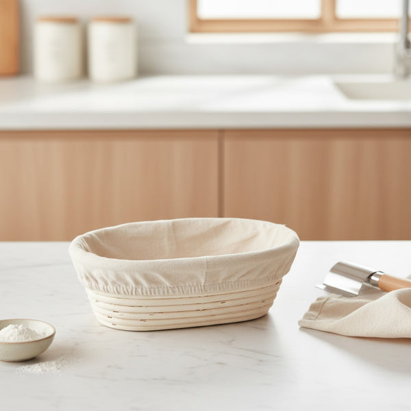 Panier de Rangement en Rotin Naturel avec Couverture - Idéal pour Pain et Pâtisserie