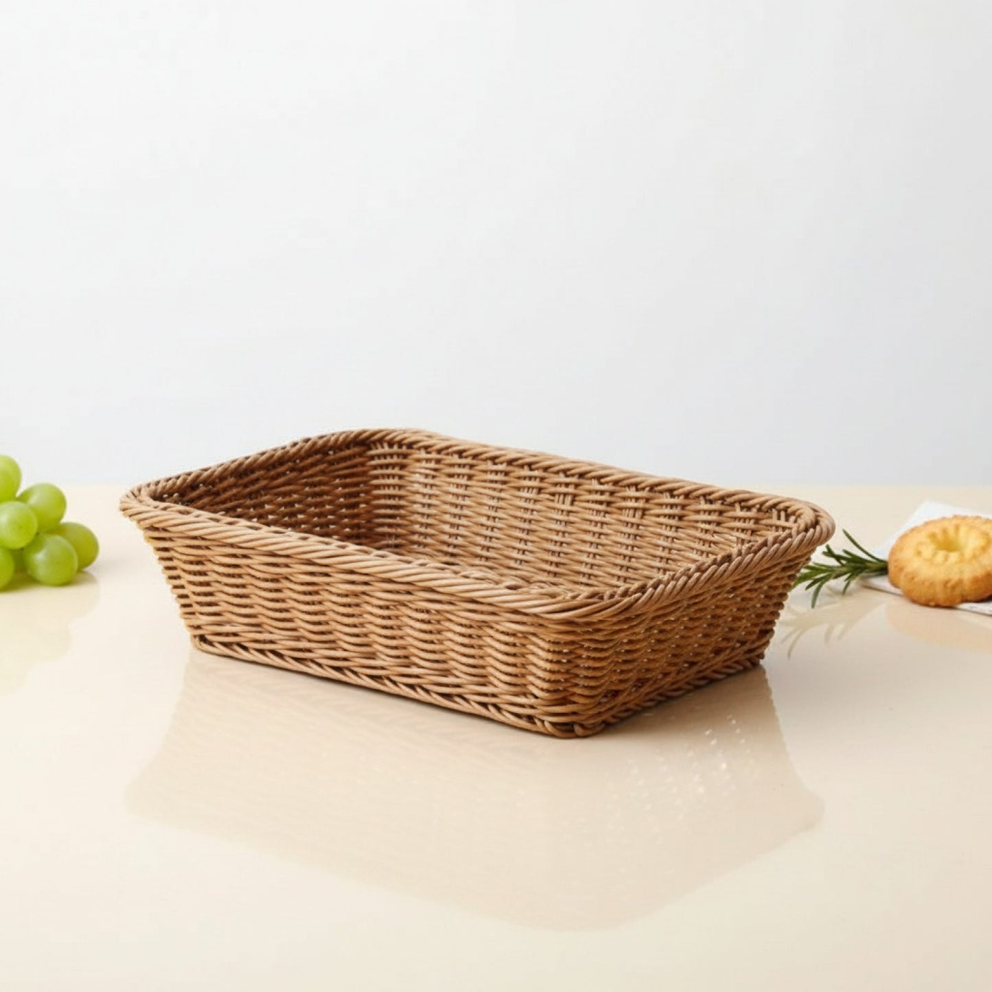 Panier Rectangulaire en Rotin Tissé - Rangement Maison & Cuisine