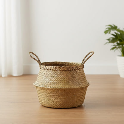 Panier Suspendu en Osier Marin & Rotin - Zerolife pour Fleurs, Linge & Rangement