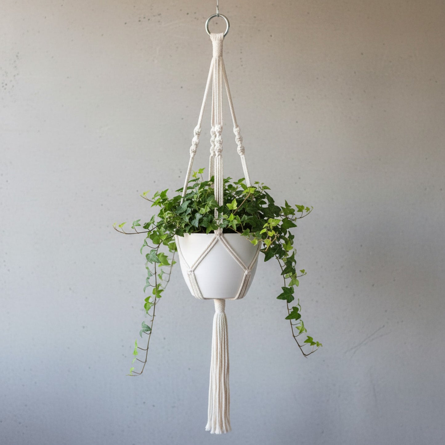 Porte-pot macramé fait main pour plante suspendue