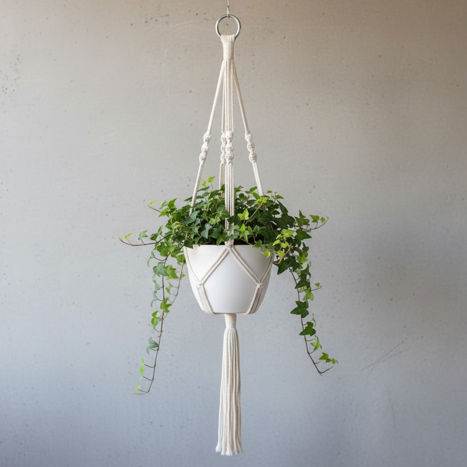 Porte-pot macramé fait main pour plante suspendue