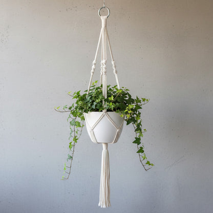 Porte-pot macramé fait main pour plante suspendue