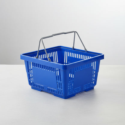Panier de Courses Plastique 24L SucceBuy - Lot de 12, Portable avec Poignée pour Supermarché