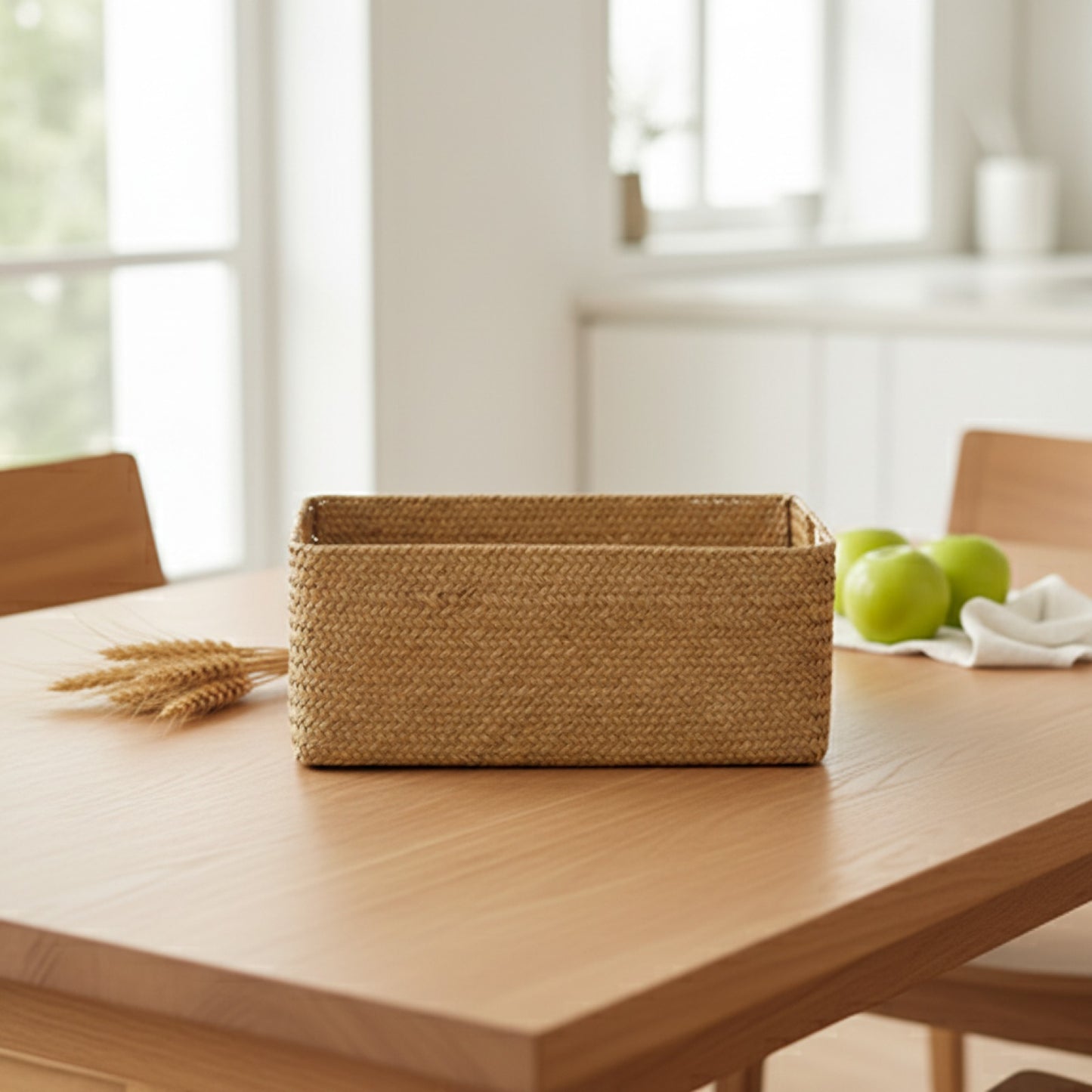 Panier Tissé Naturel en Herbes Marines et Paille - Rangement Cuisine & Déco