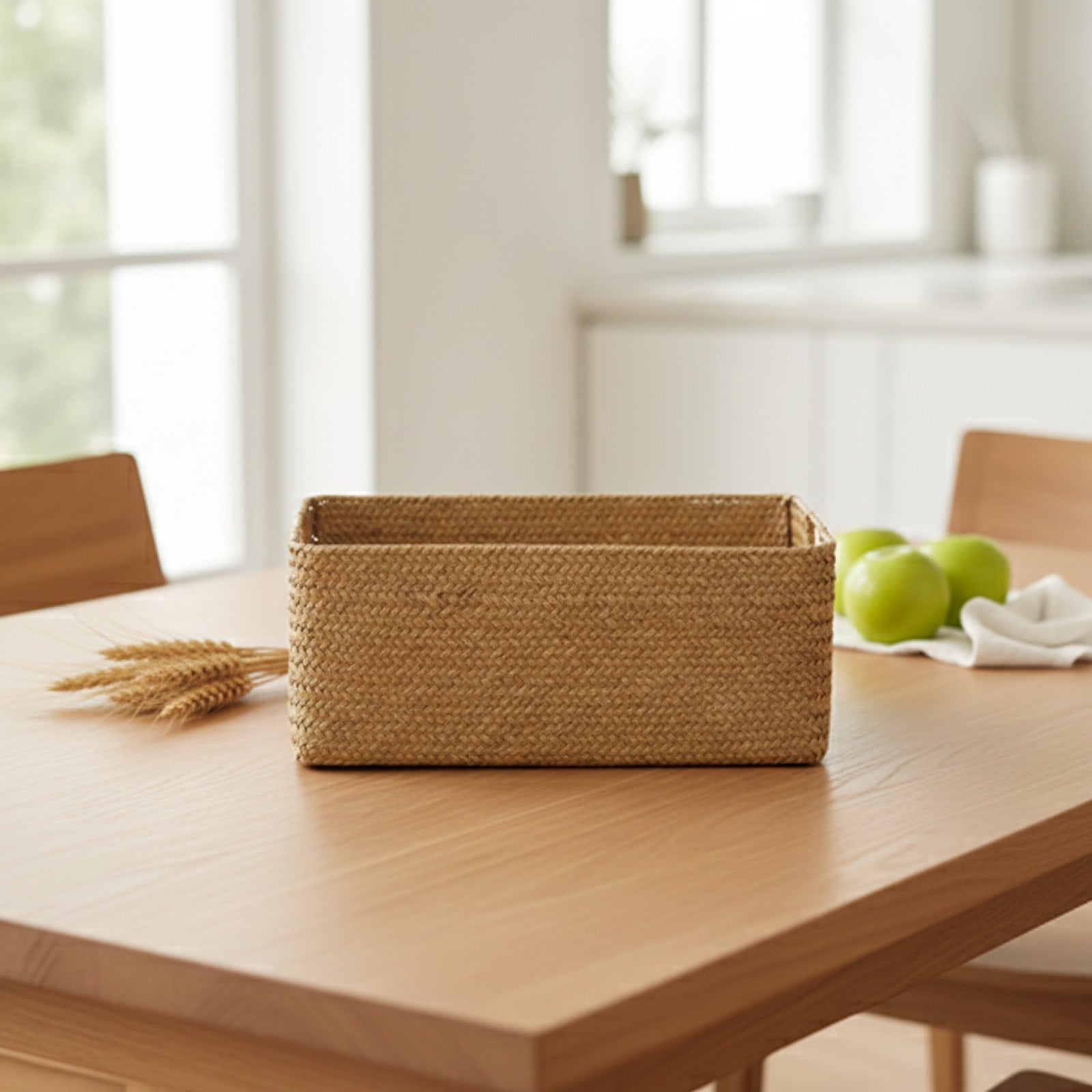 Panier Tissé Naturel en Herbes Marines et Paille - Rangement Cuisine & Déco