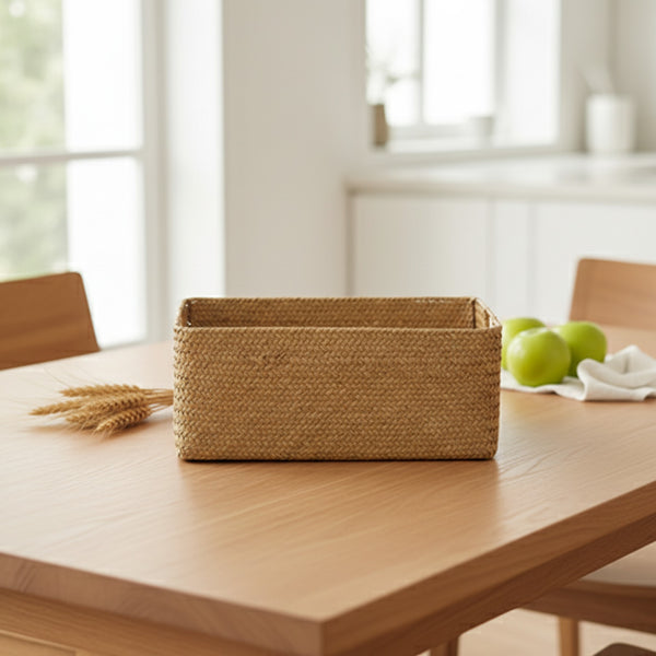 Panier Tissé Naturel en Herbes Marines et Paille - Rangement Cuisine & Déco